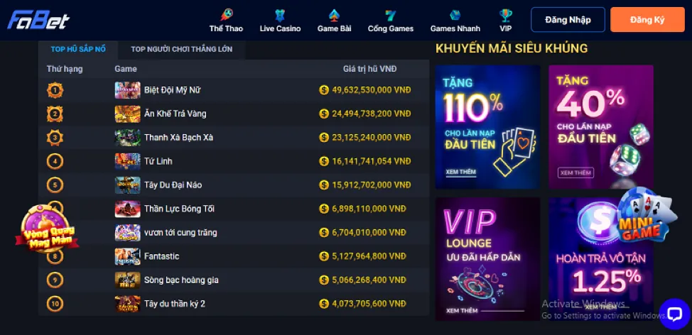 Các trò chơi bài và bàn tại v999 khuyến mãi